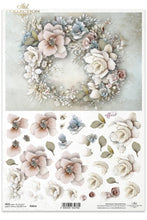 Load image into Gallery viewer, Divine Blush Blue Cream Florals Rice Paper by ITD Collection