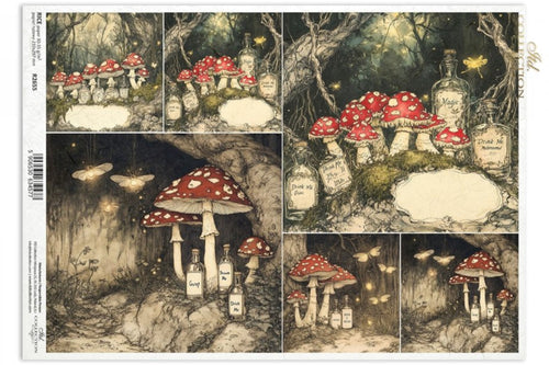 Alice's Magic Mushrooms Rice Paper by ITD Collection