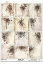 Load image into Gallery viewer, Winter&#39;s Tale Holly and Ribbons Minis Rice Paper by ITD Collection