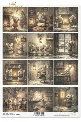 Winter's Tale Christmas Mouse Rice Paper by ITD Collection