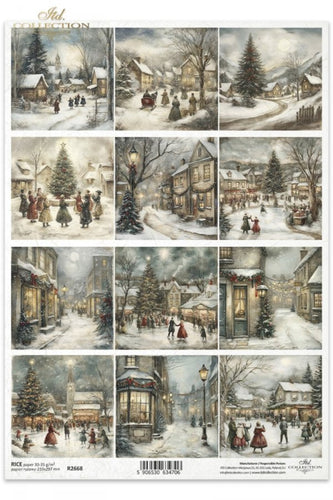 Winter's Tale Village Christmas Rice Paper by ITD Collection