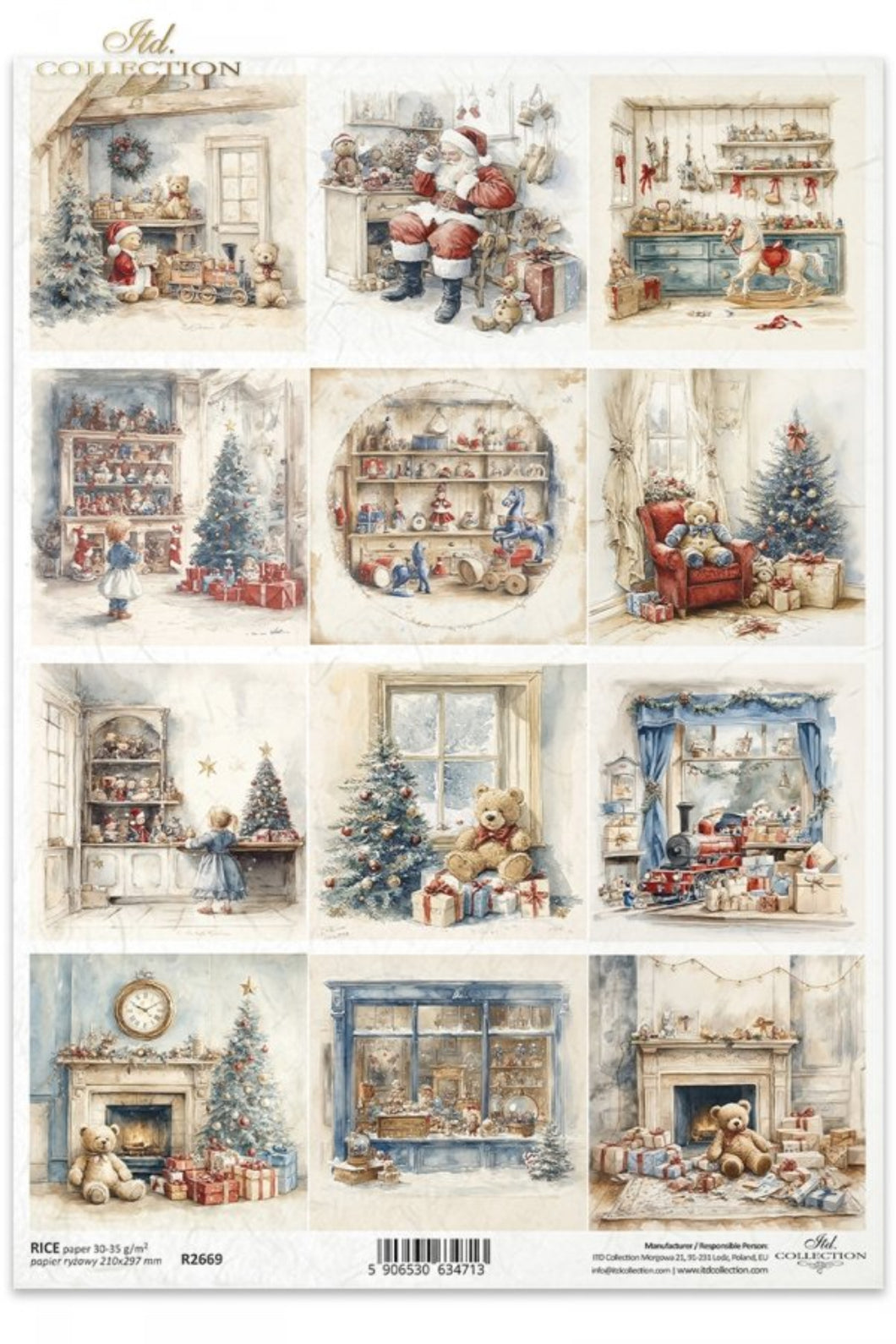 Winter's Tale Christmas Toys Rice Paper by ITD Collection