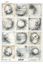 Load image into Gallery viewer, Winter&#39;s Tale Holly Birds and Angel Minis Rice Paper by ITD Collection