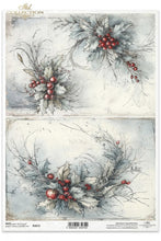 Load image into Gallery viewer, Winter&#39;s Tale Holly and Berries Rice Paper by ITD Collection