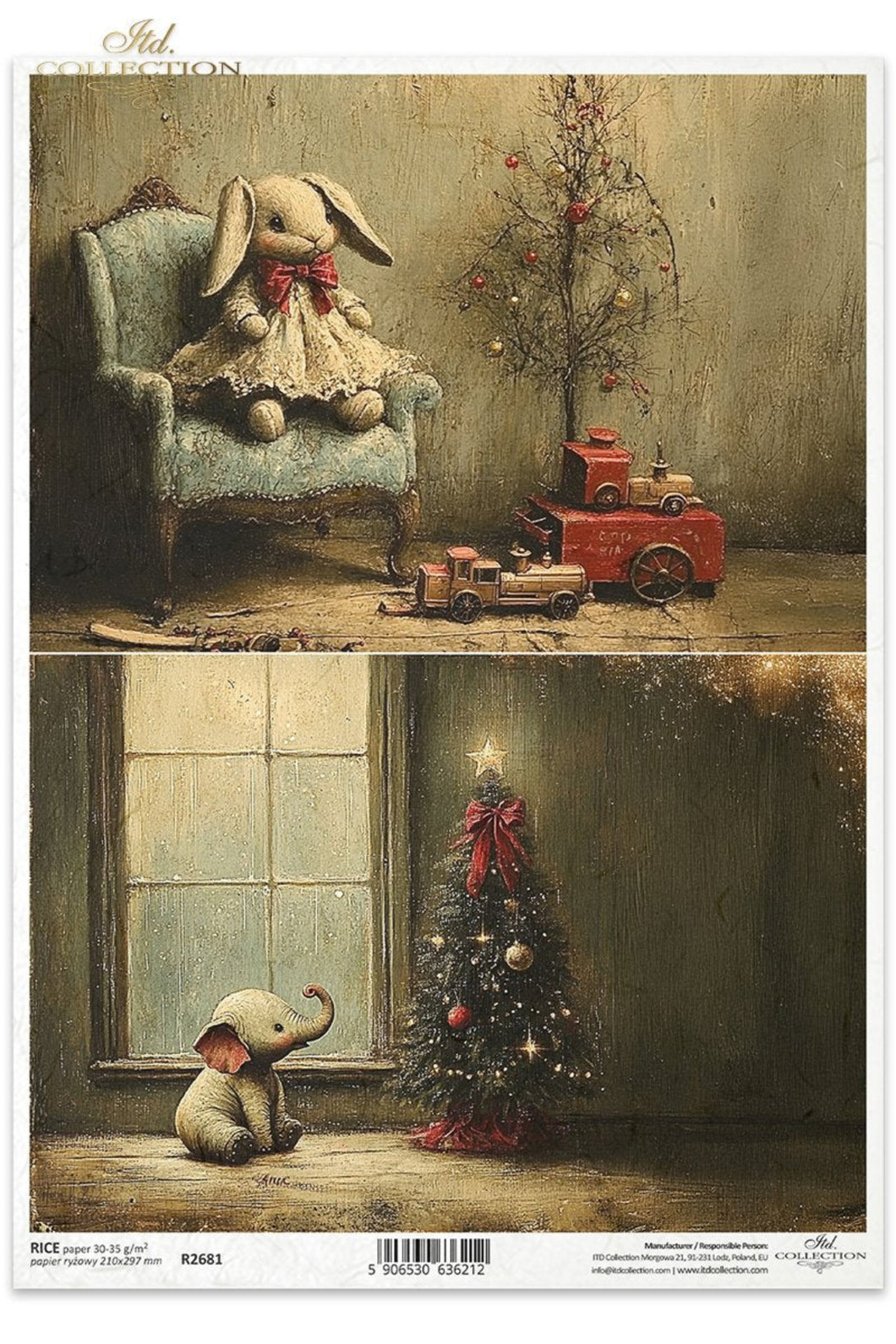 Winter's Tale Christmas Bunny Elephant Rice Paper by ITD Collection