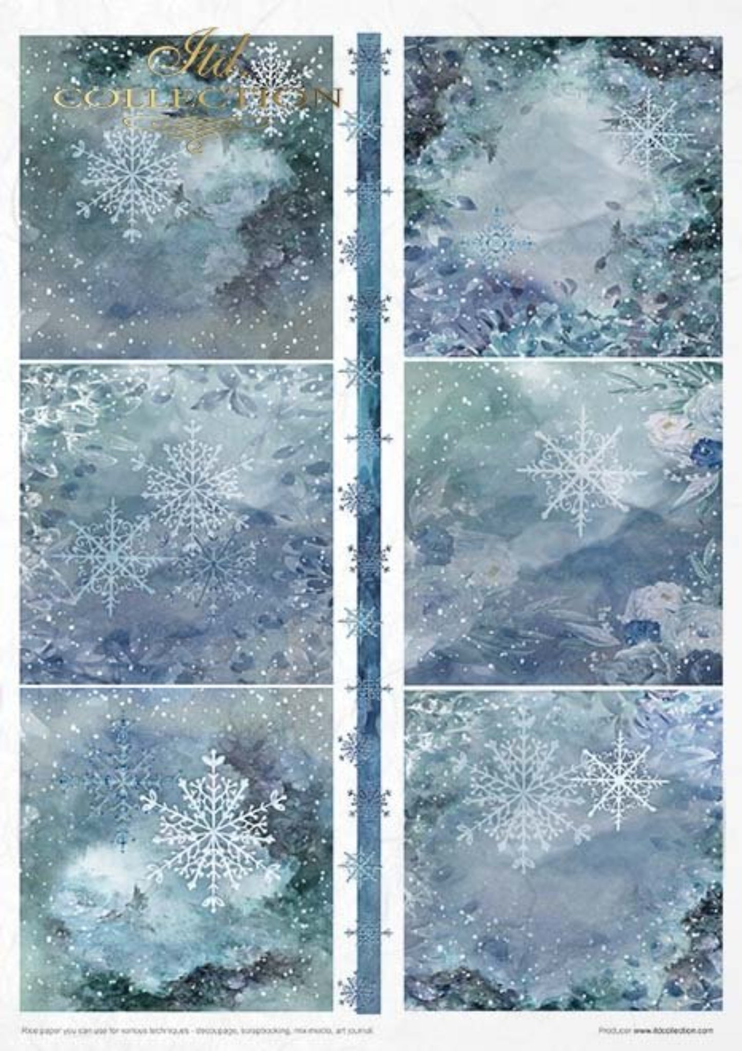 Christmas In Blue Rice Paper Set by ITD Collection, RP025, Pack of 11 ...