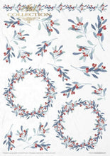 Load image into Gallery viewer, Christmas In Blue Rice Paper Set by ITD Collection, RP025, Pack of 11 08