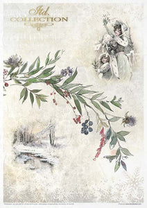 Victorian Christmas Rice Paper Set by ITD Collection, RP033, Pack of 11 03