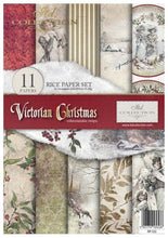 Load image into Gallery viewer, Victorian Christmas Rice Paper Set by ITD Collection, RP033, Pack of 11 