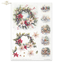 Load image into Gallery viewer, Winter Wreath Rice Paper Set by ITD Collection, RP073