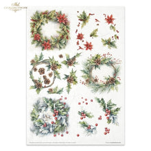 Load image into Gallery viewer, Winter Wreath Rice Paper Set by ITD Collection, RP073