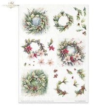 Load image into Gallery viewer, Winter Wreath Rice Paper Set by ITD Collection, RP073