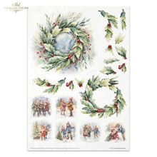 Load image into Gallery viewer, Winter Wreath Rice Paper Set by ITD Collection, RP073