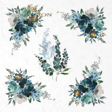 Load image into Gallery viewer, ITD Collection &quot;Blue Watercolor Florals&quot; Rice Paper Mini Set