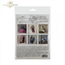 Load image into Gallery viewer, Animal Friends in Finery Rice Paper Mini Set by ITD Collection, RSM036, Pack of 6 Back