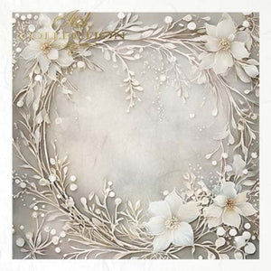 ITD Collection "Winter Floral Wreaths" Rice Paper Mini Set