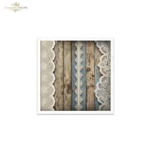 ITD Collection "Shabby Lace and Wood" Rice Paper Mini Set