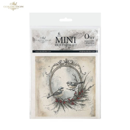 Winter's Tale Holly Birds Rice Paper Mini Set by ITD Collection