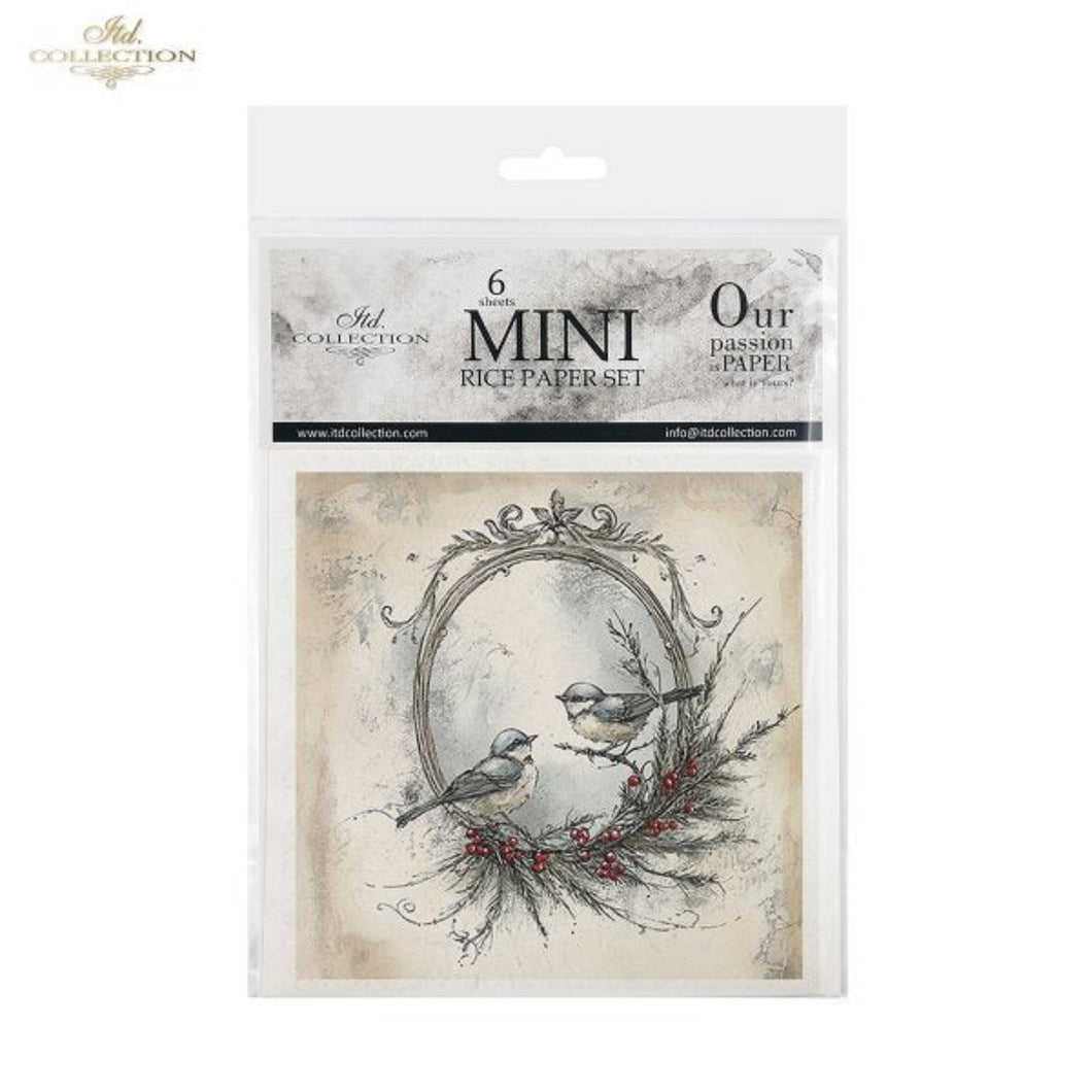 Winter's Tale Holly Birds Rice Paper Mini Set by ITD Collection