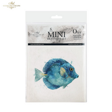 Load image into Gallery viewer, Packaging of mini rice paper set with a blue fish illustration on a white background