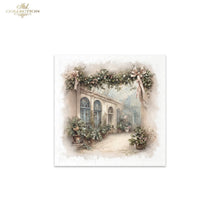 Load image into Gallery viewer, A square decorative print or card featuring a soft watercolor-style illustration of a greenhouse or conservatory scene with floral garlands, potted plants, and arched windows. The artwork is centered on a white background, with a small 'Ash Collection' logo in the upper left corner.