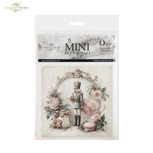 Load image into Gallery viewer, A packaged paper craft set labeled 'Mini Rice Paper Set' with a vintage nutcracker illustration, shown in clear plastic packaging on a white background.