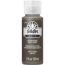 Load image into Gallery viewer, Bottle of FolkArt acrylic paint in raw umber color on a white background