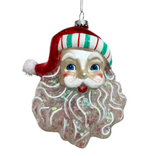 Load image into Gallery viewer, Retro Santa Claus Glass Ornament