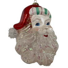 Load image into Gallery viewer, Retro Santa Claus Glass Ornament