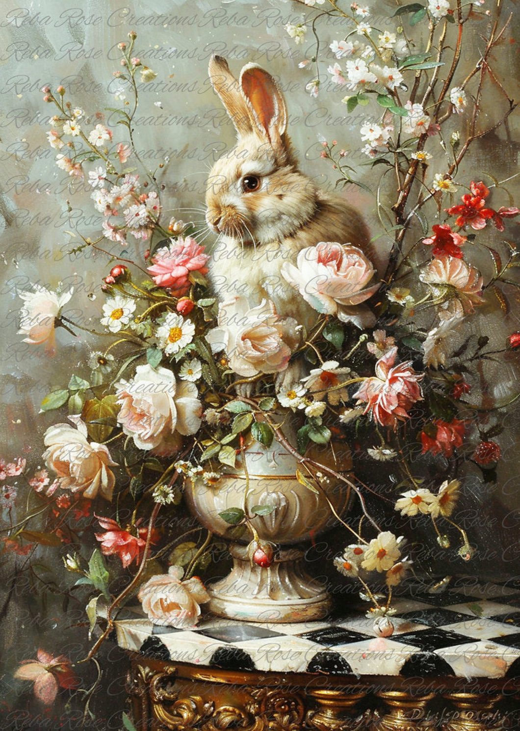 Rococo Rabbit Rice Paper by Reba Rose Creations – My Victorian Heart