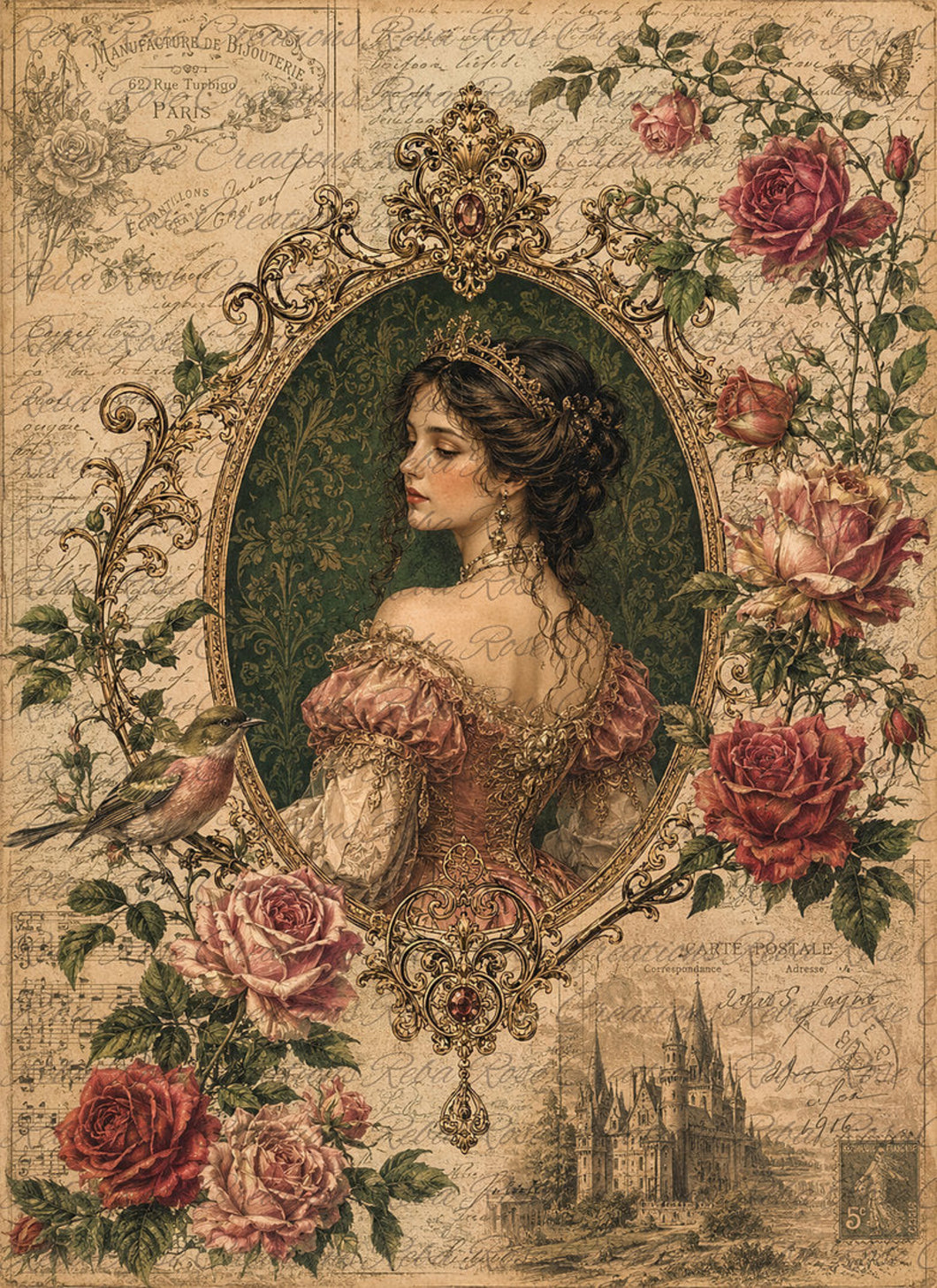 Rose Princess Rice Paper by Reba Rose Creations – My Victorian Heart