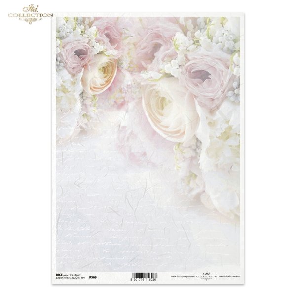 Roses and Lily of the Valley Love Letter Rice Paper by ITD Collection