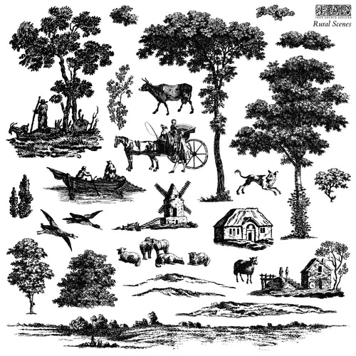 Rural Scenes Decor Stamp by Iron Orchid Design, IOD Page 1