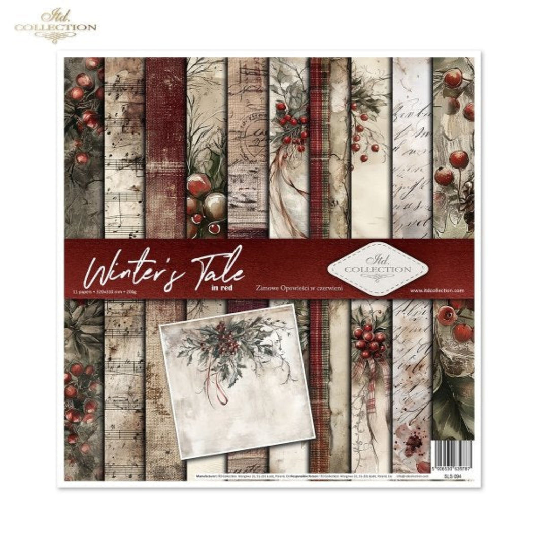 Winter's Tale in Red Scrapbook Paper Set by ITD Collection