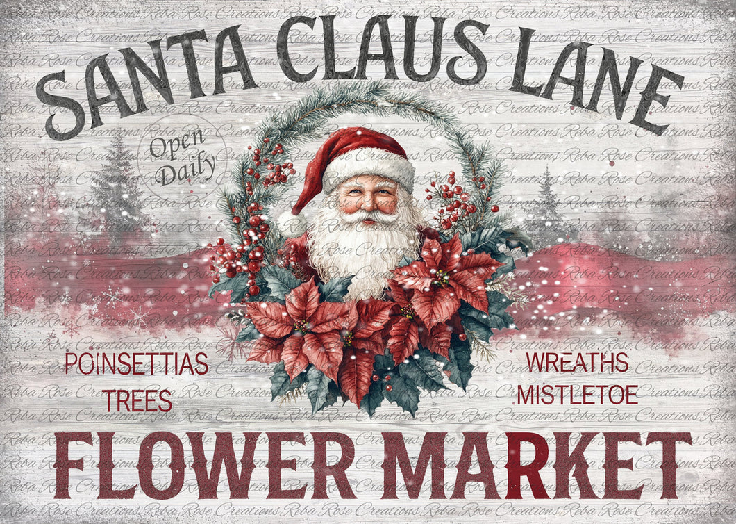 Santa Claus Lane Rice Paper by Reba Rose Creations