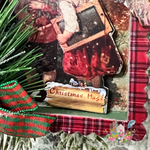 Load image into Gallery viewer, Victorian Santa Shadowbox Ornament Closeup Christmas Hugs Greeting