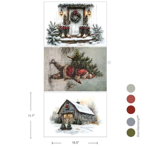 Santa’s Woodland Stroll Decoupage Fiber Pack by Redesign with Prima