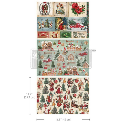 Redesign Prima Decoupage Fiber Pack Santaland Sparkle