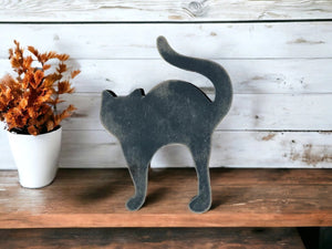 Scared Cat Halloween/Fall MDF Shelf Sitter