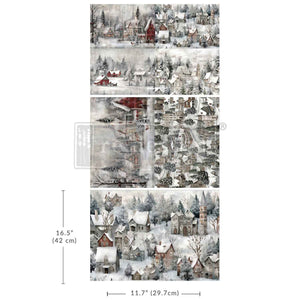 Silent Night Snow Village Decoupage Fiber Pack by Redesign with Prima