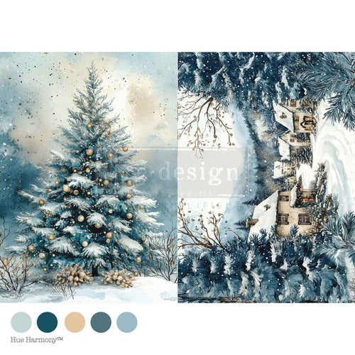 Silent Night Sparkle Decoupage Fiber Paper by Redesign with Prima