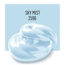 Load image into Gallery viewer, Light blue cream swatch with 'SKY MIST 2596' text on a light blue background