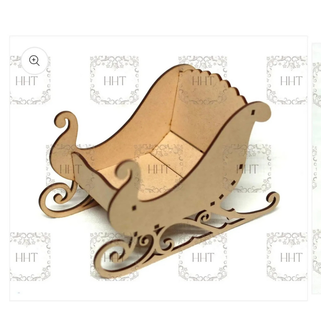 MDF Sleigh Buildable Kit Craft Base by Handcrafted Holiday Traditions 
