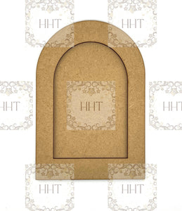 Handcrafted Holiday Traditions Arched MDF Framed Panel Blank