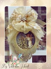 Load image into Gallery viewer, Starry Christmas Cherub and Snowflake Ornament