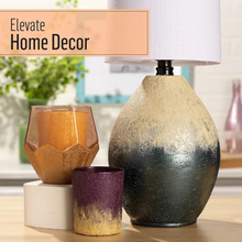 Load image into Gallery viewer, Decorative lamp and vases on a table with 'Elevate Home Decor' text.