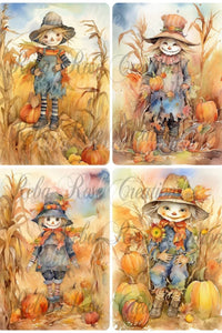 Sweet Scarecrows Rice Paper by Reba Rose Creations
