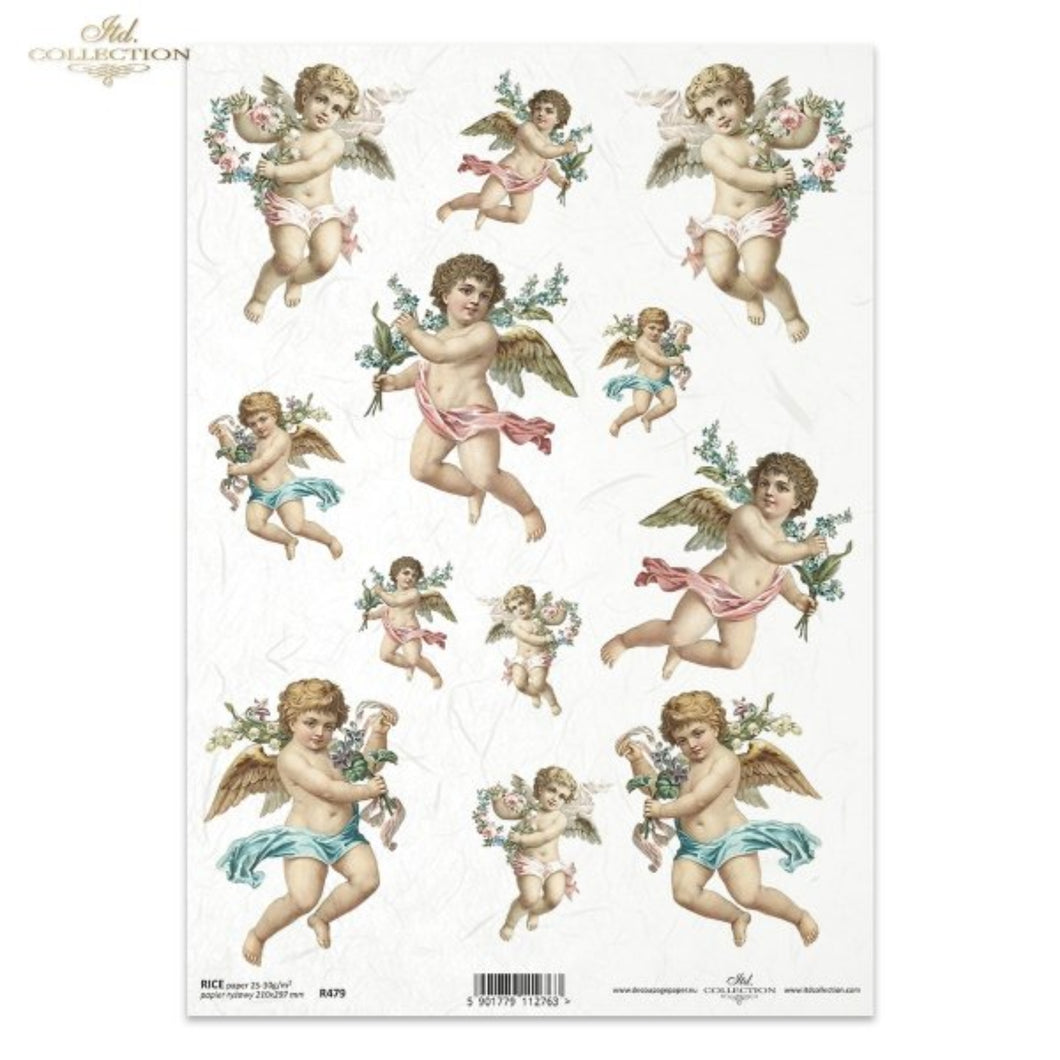 Sweet Victorian Cherubs by ITD Collection, R0479, A4 