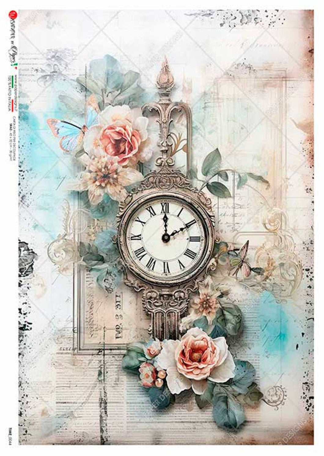 Time 0044 Paper Designs Washipaper, Baroque Clock Collage