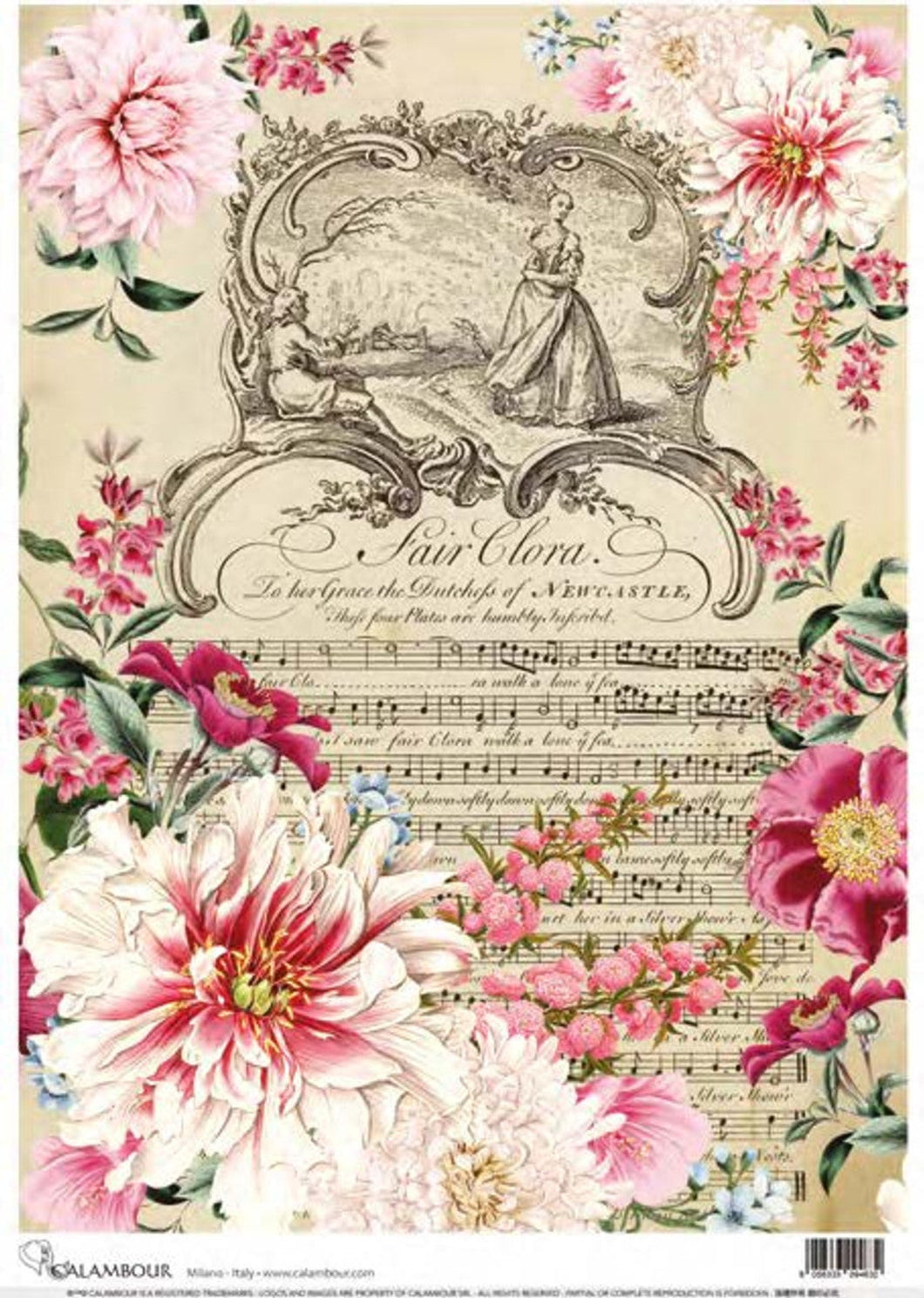 Fair Clora Floral Symphony Rice Paper by Calambour Italy TT122